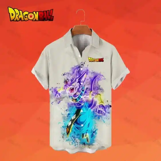 Divine Beerus Energy Burst Button-Up Hawaiian Shirt