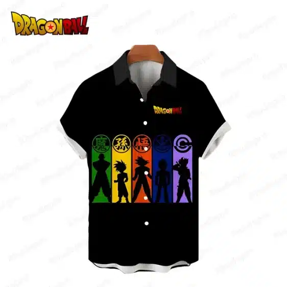 Dragon Ball Z Heroes Silhouette Button Up Hawaiian Shirt