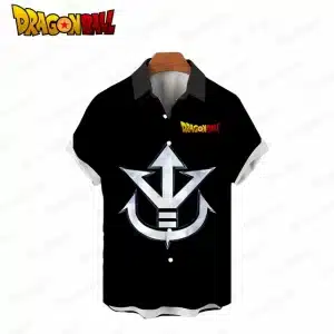 Elite Saiyan Warrior Armor Emblem Button Up Hawaiian Shirt