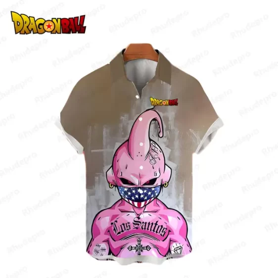 Gangsta Majin Buu Street Art Button Up Hawaiian Shirt