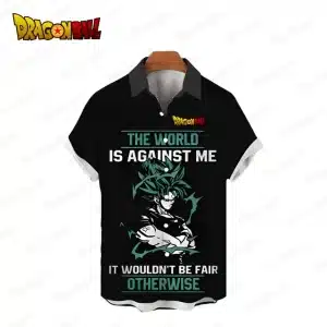 Goku 'The World is Against Me' Motivational Button-Up Hawaiian Shirt