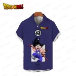 Kid Goku Blue Martial Arts Button Up Hawaiian Shirt