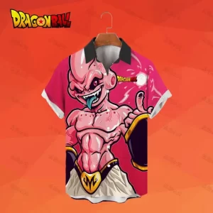 Majin Buu Fierce Pink Button Up Hawaiian Shirt