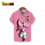 Majin Buu Power Punch Pink Button Up Hawaiian Shirt