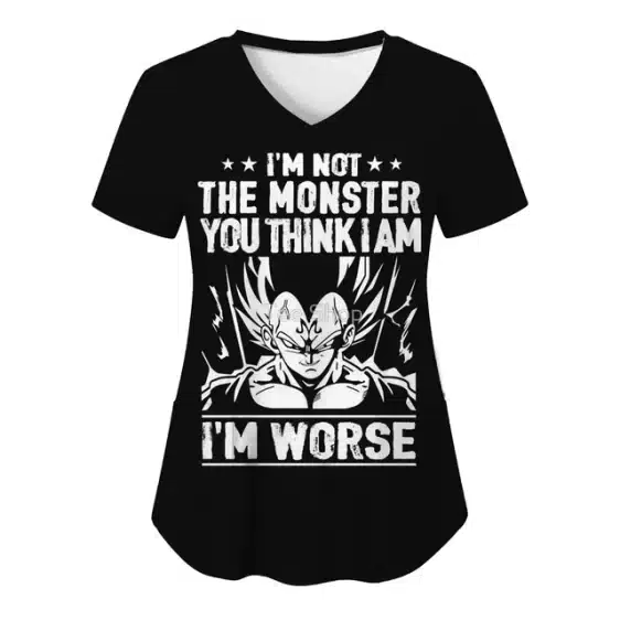 Majin Vegeta I'm Not the Monster You Think' Women's V-Neck T-shirt