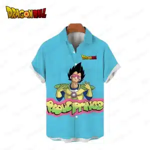 Proud Prince Vegeta Blue Button Up Hawaiian Shirt