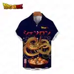 Shenron Ramen Dragon Ball Z Dark Blue Button Up Hawaiian Shirt