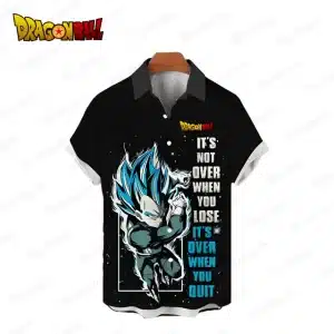 Super Saiyan Blue Vegeta Motivational Button-Up Hawaiian Shirt