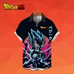 Super Saiyan Blue Vegeta Power Button-Up Hawaiian Shirt