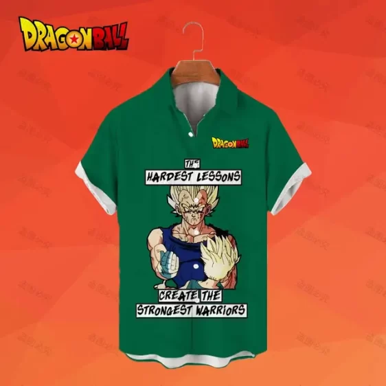 Super Saiyan Vegeta Warrior Motivation Quote Button Up Hawaiian Shirt