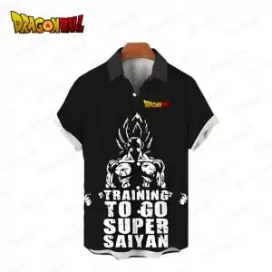 Training to Go Super Saiyan Button-Up Hawaiian Shirt