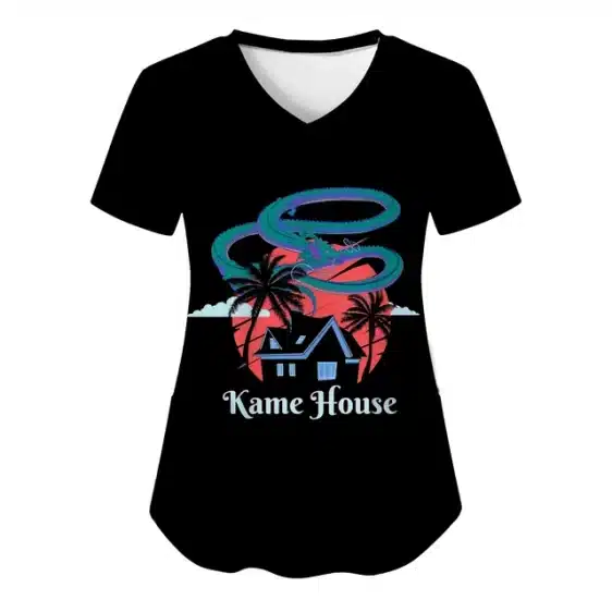 Tropical Kame House Sunset Women's V-Neck T-shirt