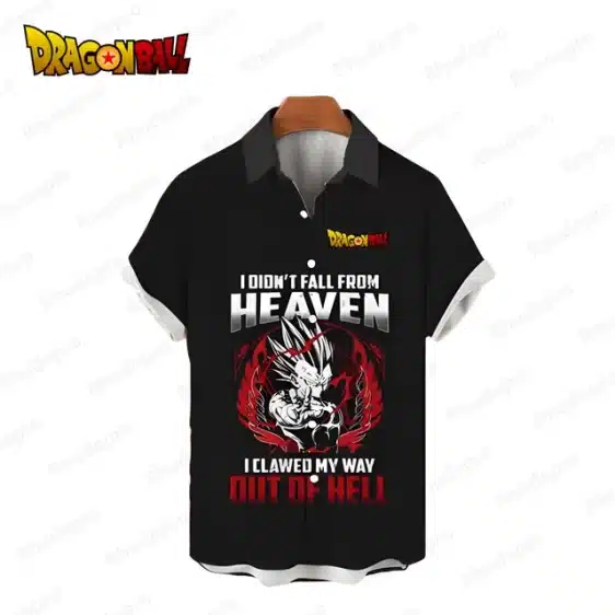 Vegeta 'Clawed My Way Out of Hell' Button-Up Hawaiian Shirt