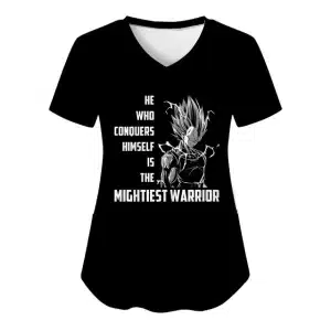 Vegeta Conqueror Warrior Quote Women's V-Neck T-shirt