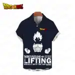 Vegeta Lifting Motivation Button Up Hawaiian Shirt