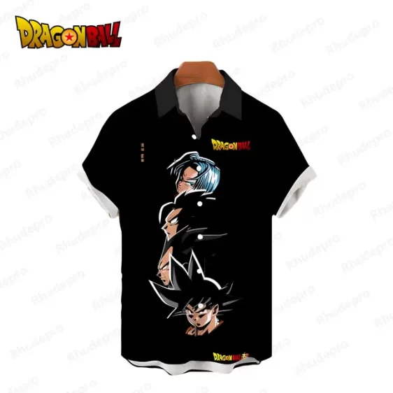 Vegeta Trunks Goku Lineup Button Up Hawaiian Shirt