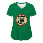 Vibrant Green King Piccolo Symbol Women's V-Neck T-shirt