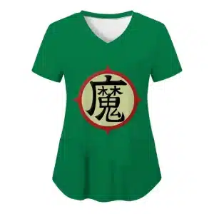 Vibrant Green King Piccolo Symbol Women's V-Neck T-shirt