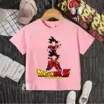 Goku Dragon Ball Z Kids Boy & Girl T-Shirt in Bold Colors - Pink