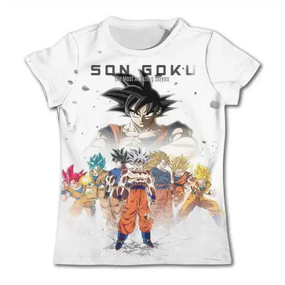 Goku Evolution All Saiyan Forms Kids T-Shirt - Dragon Ball Z