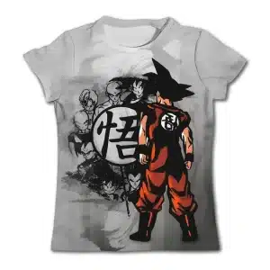 Goku and Z-Fighters with Kanji Symbol Kids T-Shirt - Dragon Ball Z