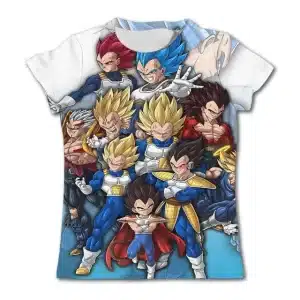 Legendary Evolution of Vegeta Saiyan Forms Epic Kids T-Shirt