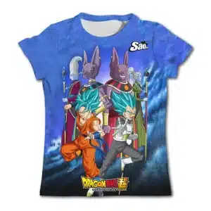 Super Saiyan Blue Goku, Vegeta, Beerus, and Whis Kids T-Shirt