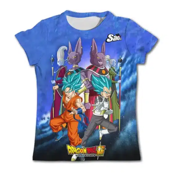 Super Saiyan Blue Goku, Vegeta, Beerus, and Whis Kids T-Shirt