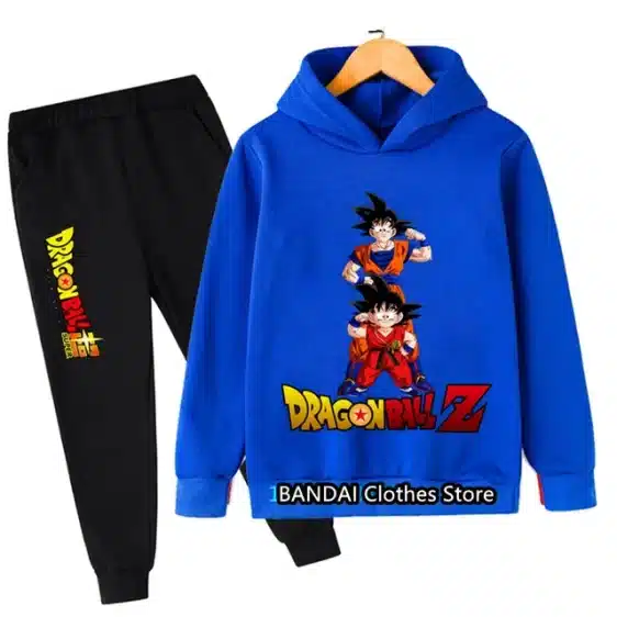 Blue Son Goku Dragon Ball Z Kids Hoodie & Black Sweatpants Set