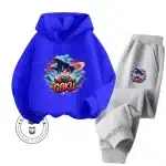 Boy & Girl Blue Goku Hoodie & Grey Sweatpants Set