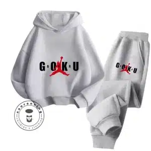 DBZ Gray Goku Air Jordan Kids Hoodie & Sweatpants Set