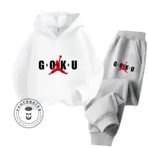 DBZ White & Gray Goku Air Jordan Kids Hoodie & Sweatpants Set