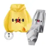 DBZ Yellow & Gray Goku Air Jordan Kids Hoodie & Sweatpants Set