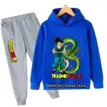 Goku & Shenron Kids Blue Hoodie & Grey Sweatpants Set