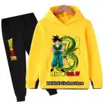 Goku & Shenron Kids Yellow Hoodie & Black Sweatpants Set