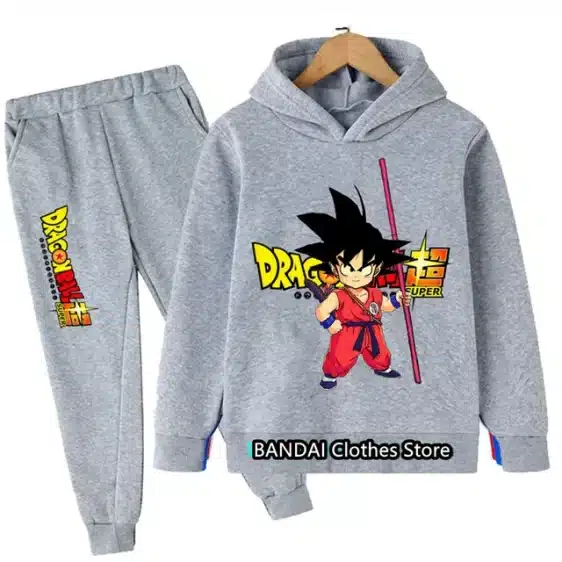 Gray Young Goku Dragon Ball Kids Hoodie & Sweatpants Set