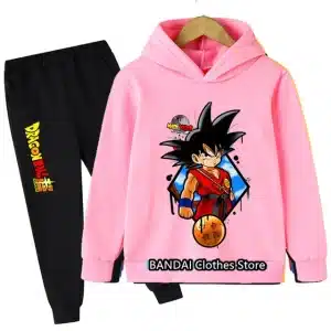 Pink Dragon Ball Super Kids Hoodie & Black Sweatpants Set