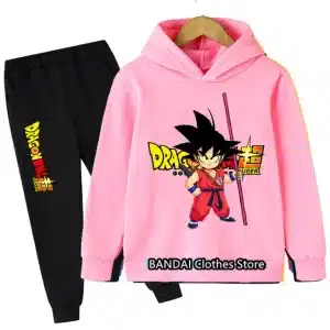 Pink Kid Goku Dragon Ball Kids Hoodie & Black Sweatpants Set