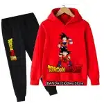 Red Son Goku Dragon Ball Z Kids Hoodie & Black Sweatpants Set