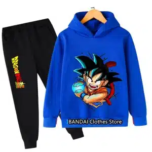 Kid Goku Kamehameha Blue Kids Hoodie & Black Sweatpants Set