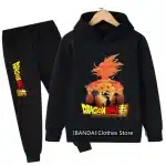 Sunset Goku Silhouette Black Kids Hoodie & Sweatpants Set