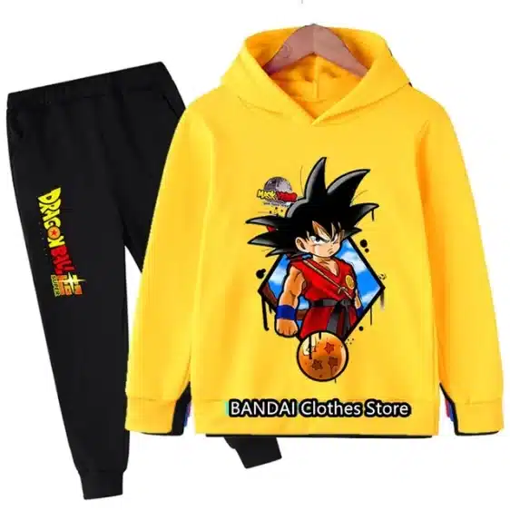 Yellow Dragon Ball Super Kids Hoodie & Black Sweatpants Set