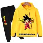 Yellow Kid Goku Dragon Ball Kids Hoodie & Black Sweatpants Set