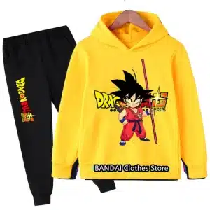 Yellow Kid Goku Dragon Ball Kids Hoodie & Black Sweatpants Set