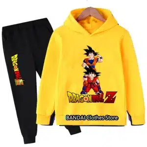 Yellow Son Goku Dragon Ball Z Kids Hoodie & Black Sweatpants Set