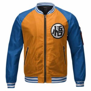 Classic Goku Orange & Blue Kanji Symbol Children's Varsity Jacket