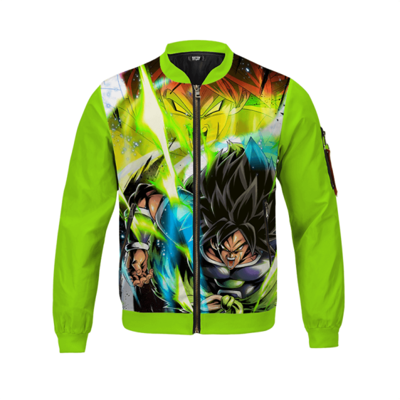 DBZ Broly Power Surge Mint Green Bomber Jacket for Children