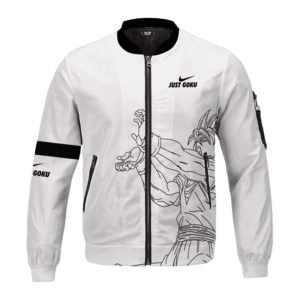 DBZ Just Goku White Bomber Jacket for Children