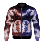 Dynamic Red and Blue Ultra Instinct Goku Bomber Jacket for Kids