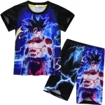 Electrifying Super Saiyan Goku Black & Blue Kids Pajama Set